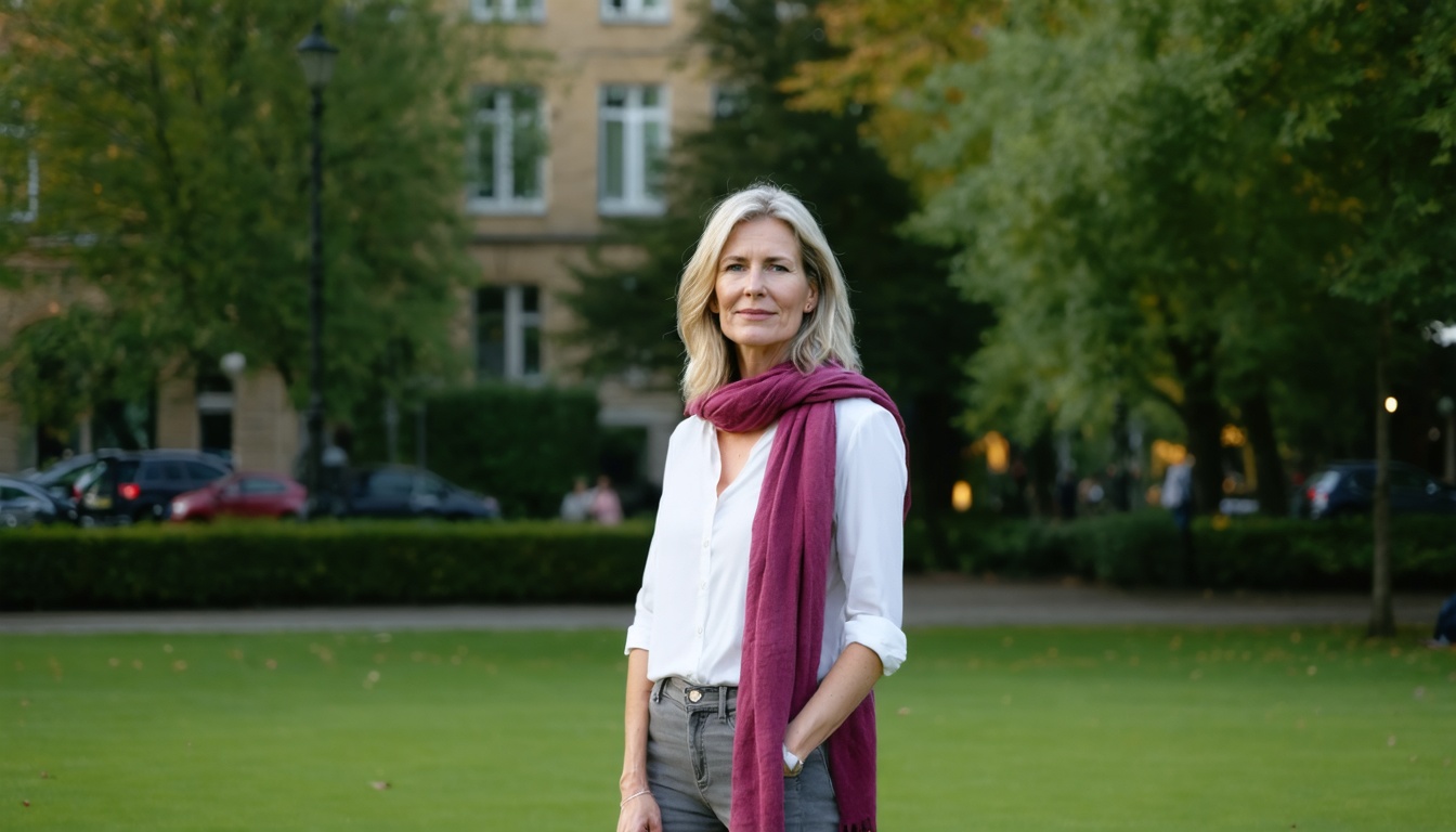 Vrouw staat stevig en zelfverzekerd buiten in zacht zonlicht, symbool voor transformatie en innerlijke kracht in het traject Kracht in Kern.